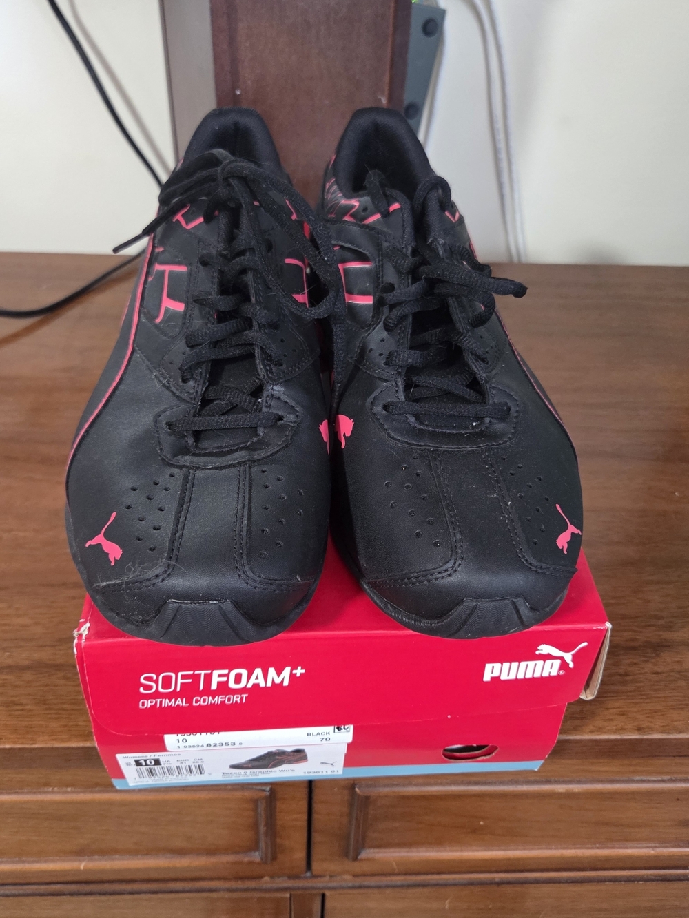 Puma Black Sneakers with Pink Accents